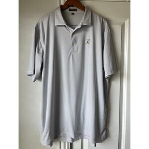 Peter Millar Summer Comfort XL White/Black Striped Polo Winged Foot Golf Club